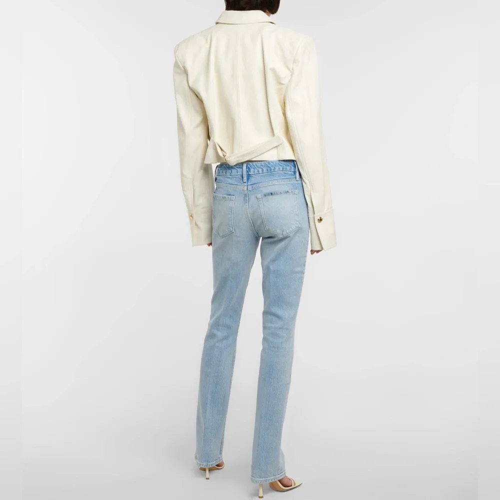 Frame Le Mini Boot in Kerwin Wash Mid Rise Light Wash NWOT Size 28 - Picture 3 of 16